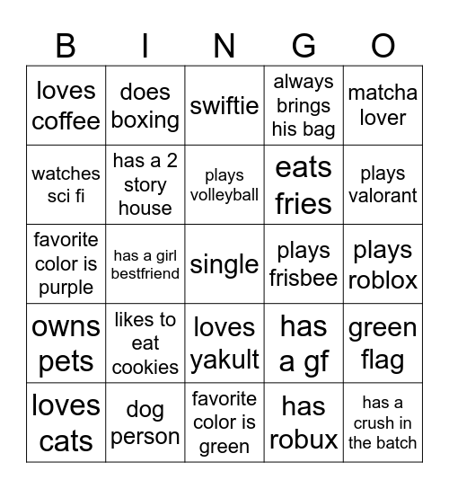 Does this describe you? Bingo Card