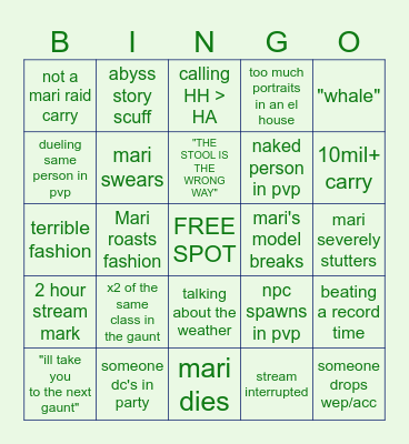 Mari Bingo 2024 Bingo Card
