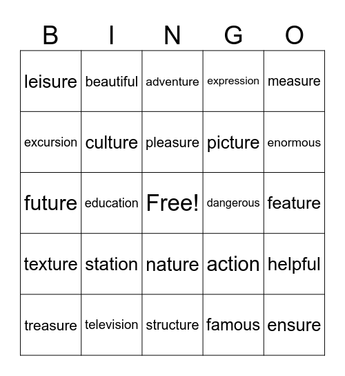 Unit 11 & Unit 12 Bingo Card