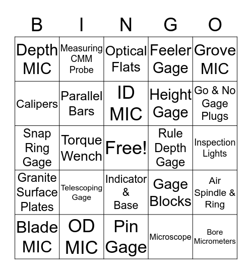 Company Bingo Card