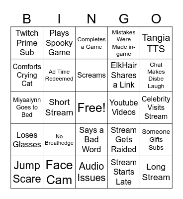 DisbeArex Bingo Card
