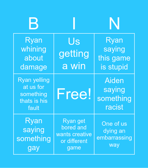 Fortnite wit ta boiz Bingo Card