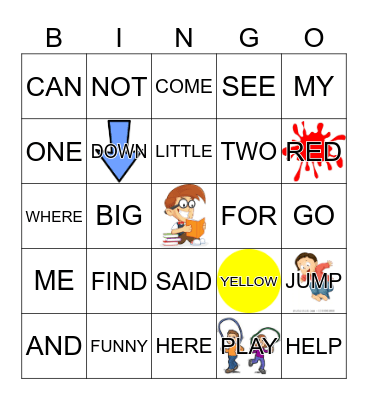DOLCH SIGHT WORDS Bingo Card