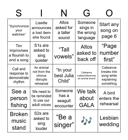 Rehearsalpalooza Bingo Card