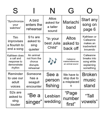 Rehearsalpalooza Bingo Card