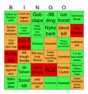 BIG BINGO Card