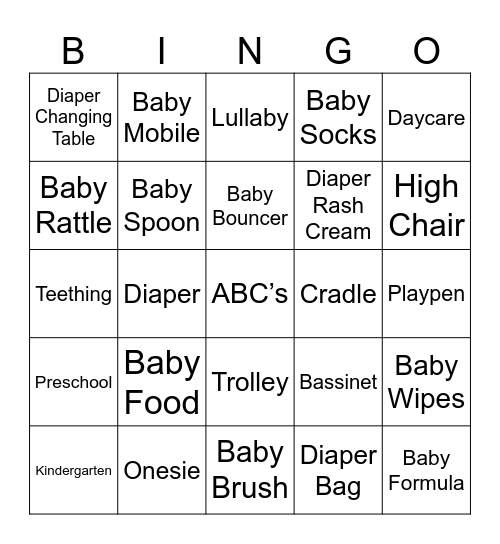 BABY BINGO Card