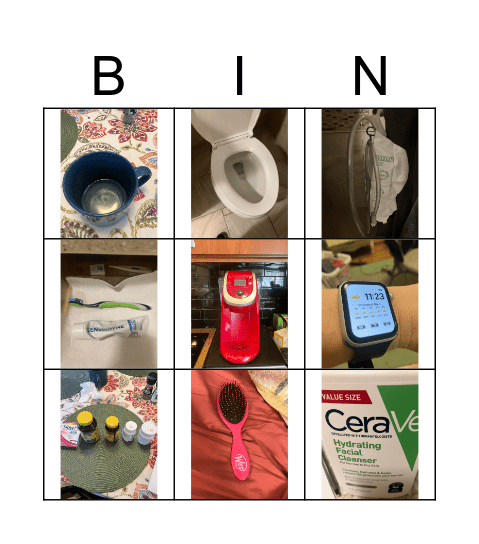 Morning routine Bingo Card