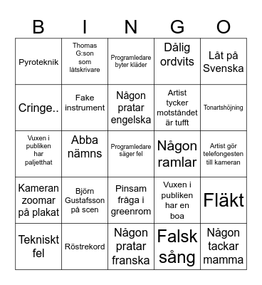 Mello 2024 Bingo Card