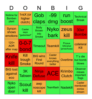 DONS MARMELADEN BINGO Card