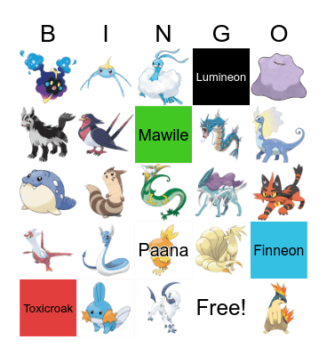 Pokemon Bingo Card