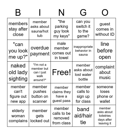 LPAC SHIFT BINGO Card