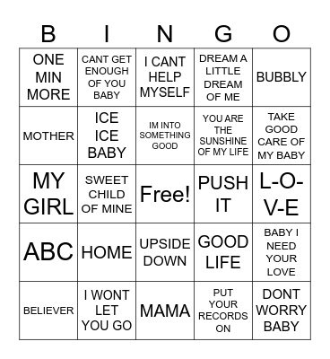 BABY SHOWER Bingo Card