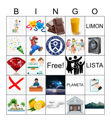 English - Spanish Cognates Bingo Card