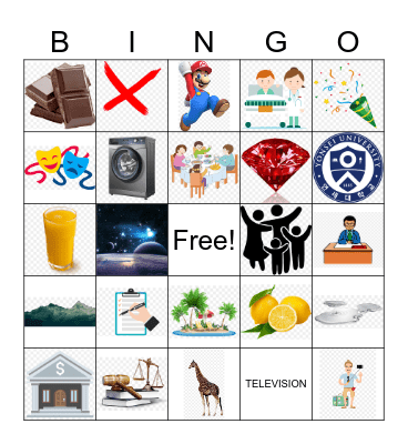 English - Spanish Cognates Bingo Card