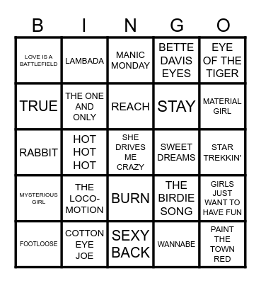 Party Bingo Card
