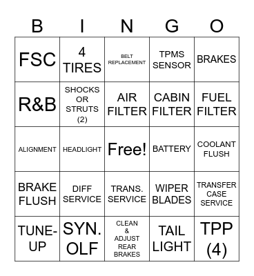 HOOD TECH BING Bingo Card
