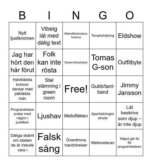 Final bingo Card