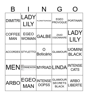 O Boticário Bingo Card