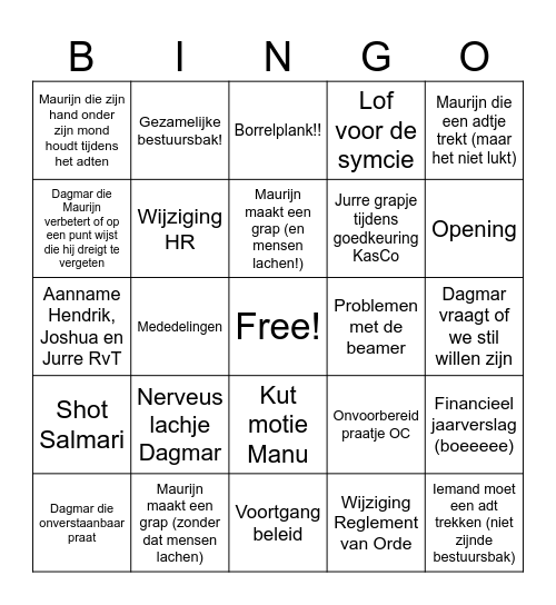 ALV Bingo Card