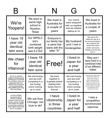 WPELC Bingo Card
