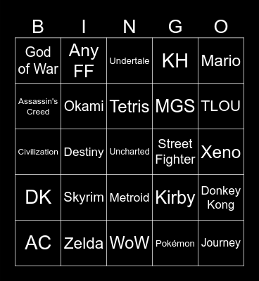 VGL 2024 RC Ver. 2 Bingo Card