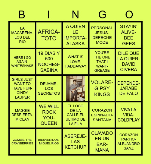 60 ROCKS Bingo Card