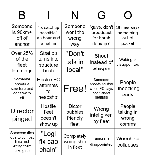 INIT STRAT OP BINGO Card