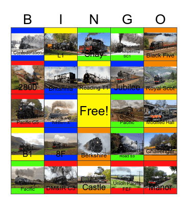 Steam, Smoke and Thunder 2 Bingo Card