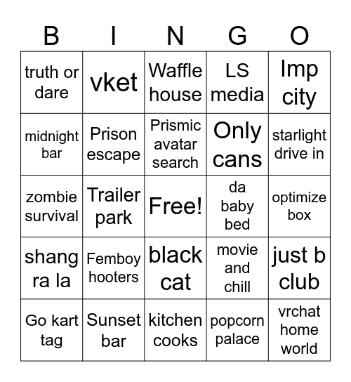 Vrc Erp bingo Card