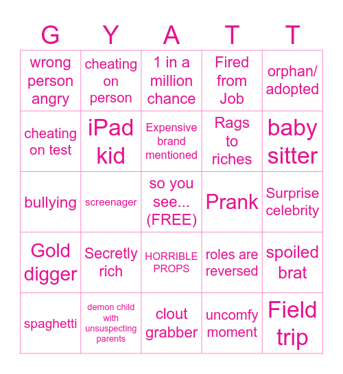 DHARMAN GYATT Bingo Card