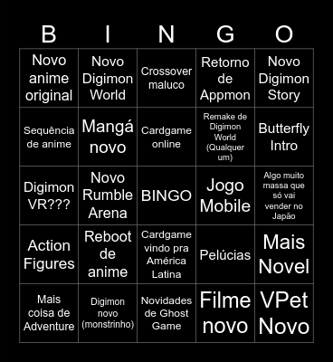 DIGIMON CON 2024 (PT-BR) Bingo Card