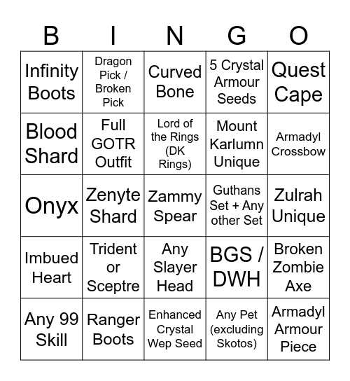 GIM Bingo Card