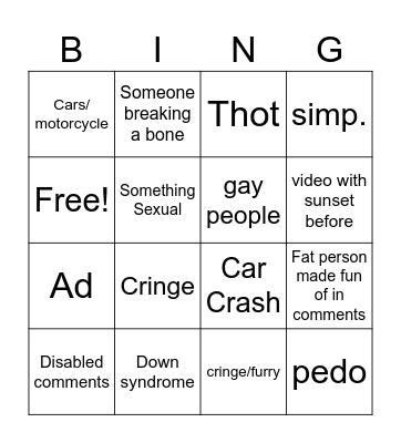 INSTAGRAM BINGO Card