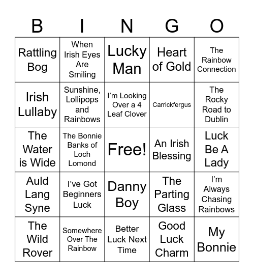 March Singo Bingo Card