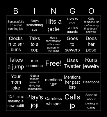 Aiko Bliss RP Meta Chat Bingo Card