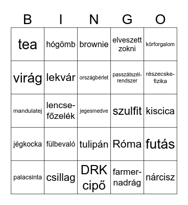 Nyitóest Bingo Card