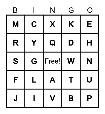 ALPHABET SOUNDS Bingo Card