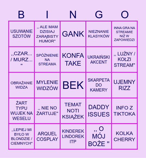 sandrOWO bingOWO Bingo Card