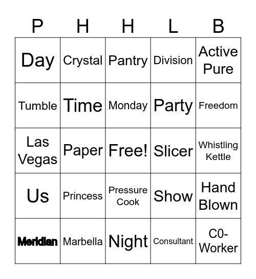 PRINCESS HOUSE HEALTH LIVING BINGO Card