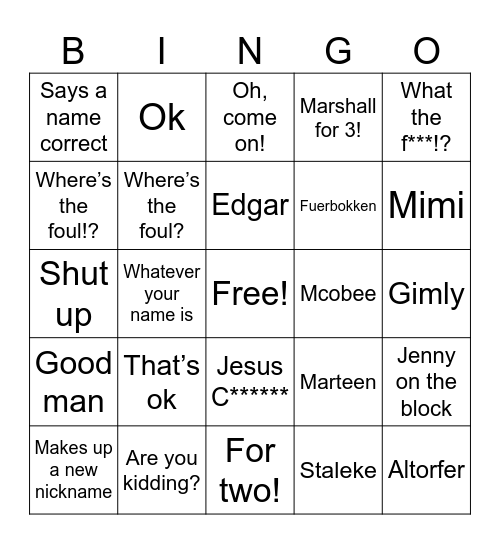 Hawkeye Games with Mike Bingo Card