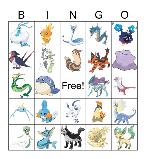 Pokemon Bingo Card