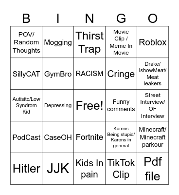 Reels Bingo Card