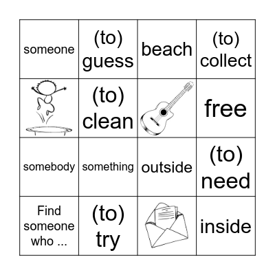 Vocabulary Bingo Card