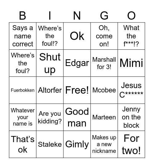 Hawkeye Games with Mike Bingo Card