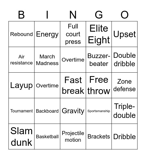 March Madness BINGO Card