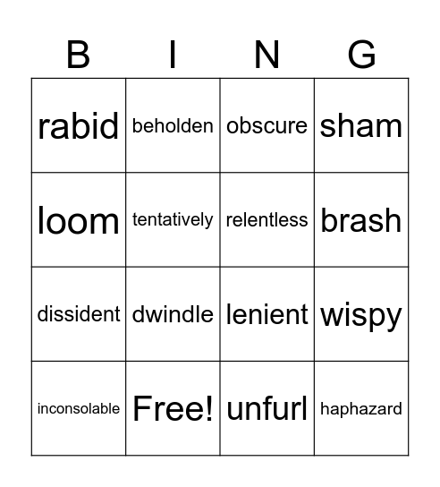 Refugee Set 2 Bingo Card