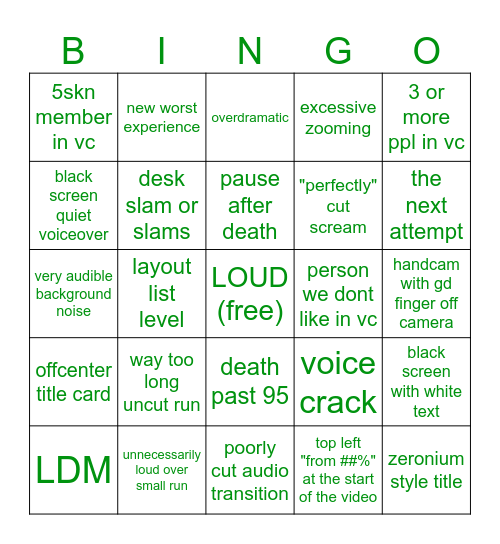 Acaciadoor Bingo Card