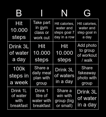 Govan Fat Fighters Bingo Card