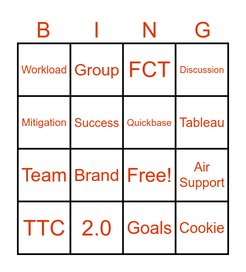 Division 2 FCT Conference Bingo Card